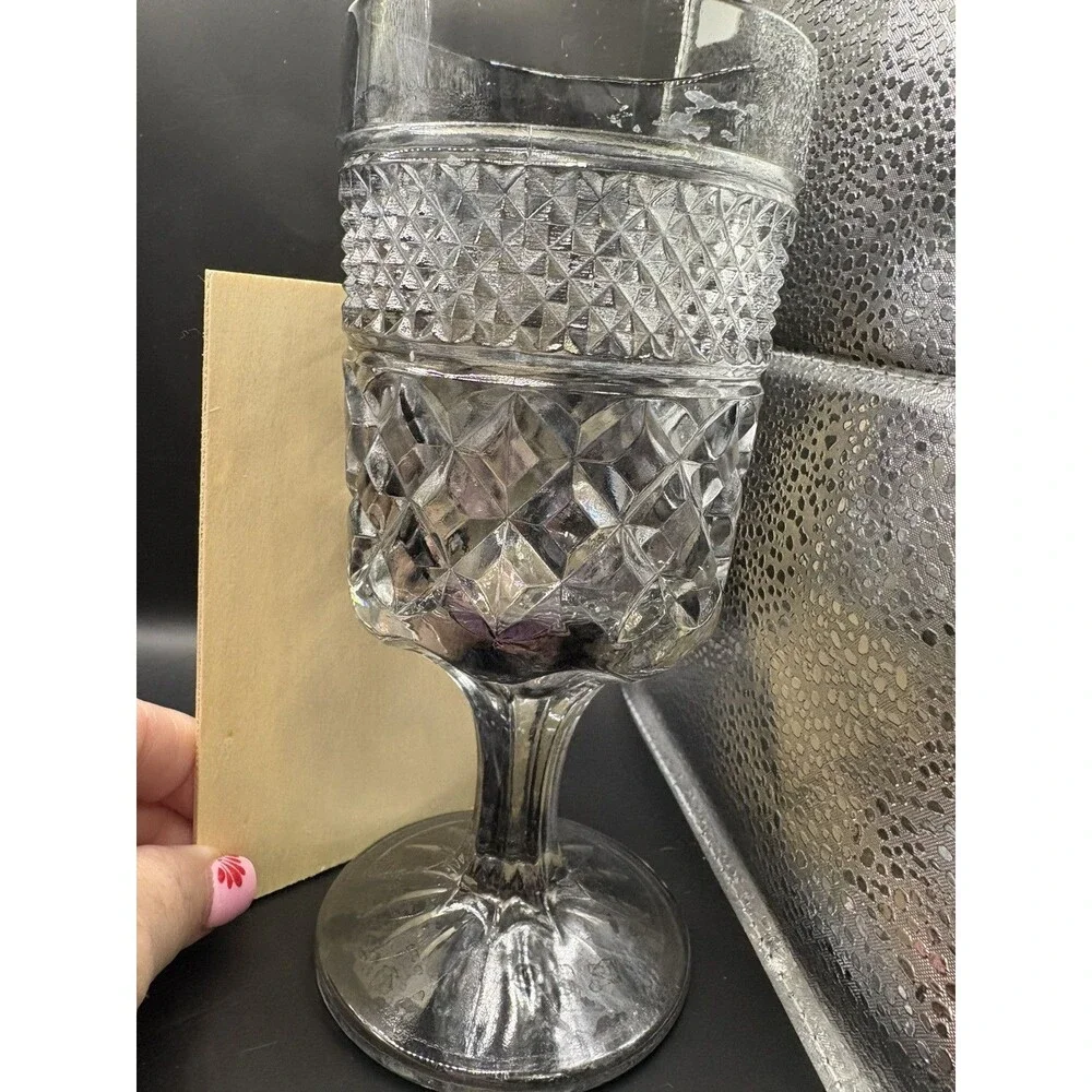 Vintage Wexford Smoke Wine/ Water Goblet by Anchor-Hocking Set Of 2 Replacements
